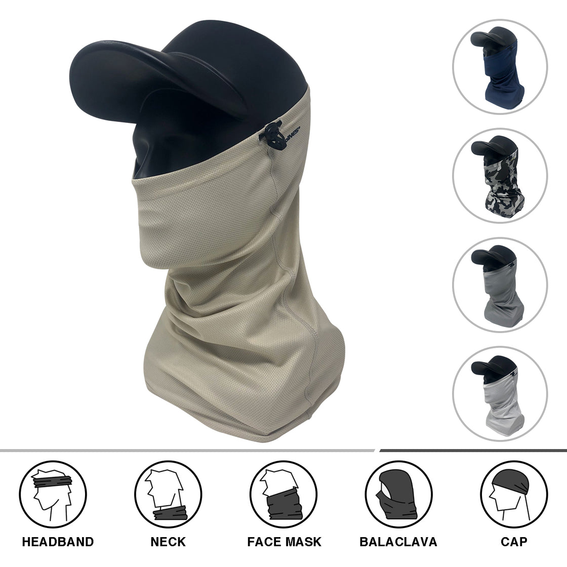 CoolNES - Neck Gaiter with Drawstring, Reusable Breathable Face