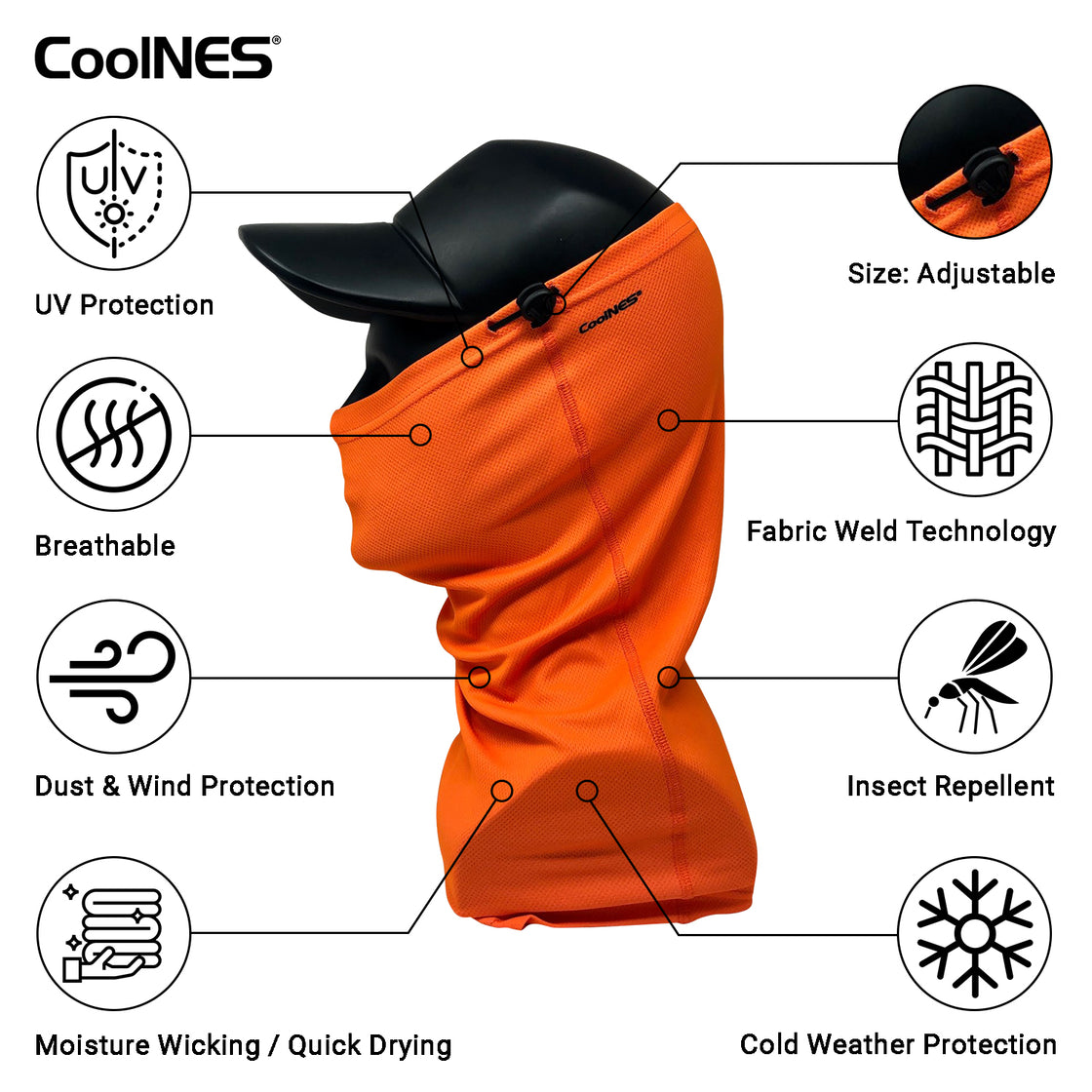 CoolNES - UV Sun Protection Neck Drape Adjustable Multifunctional