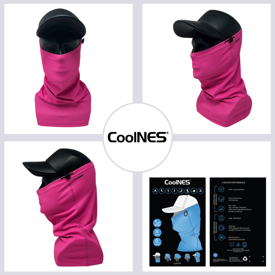  CoolNES - Neck Gaiter with Drawstring, Reusable